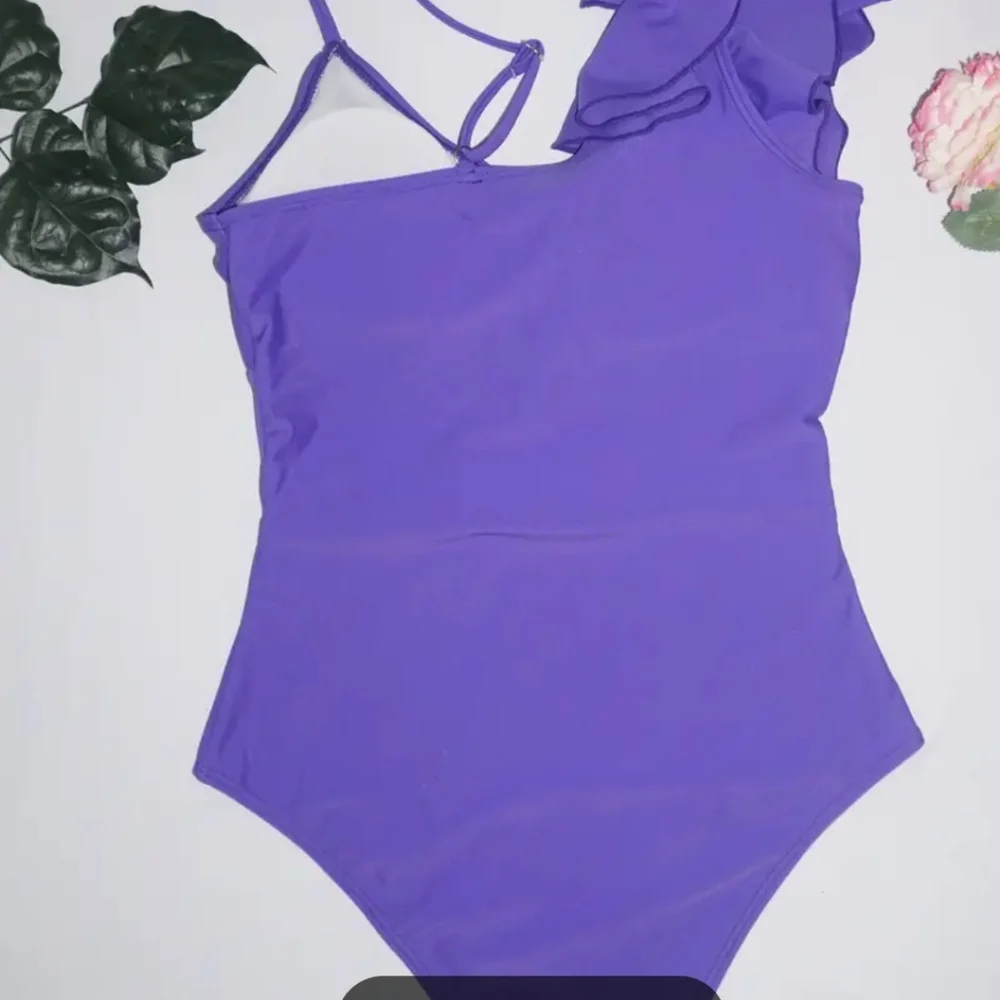 NWOT Vibrant Purple One-Shoulder Swimsuit - Picture 4 of 12